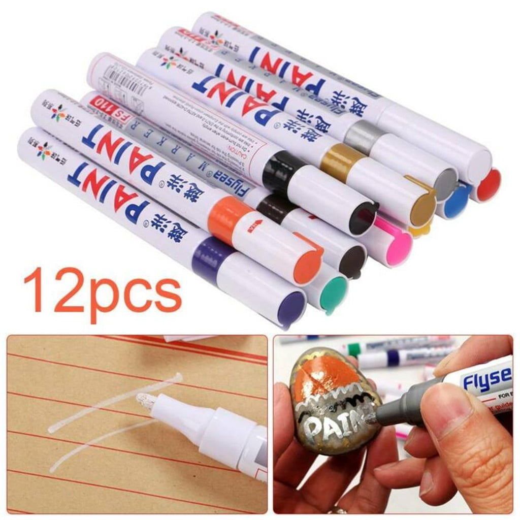 Iumwxz 12 Colors Sets Fine Paint Oil Based Art Marker Pens Metal Glass 96ML Multicolor plastic Rollback