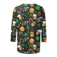 thumbnail image 4 of DPTALR T-shirt Imprimé pour la Saint-Patrick pour Femmes, Manches 3/4 Mi-Longues, Col Rond, Décontracté, 4 of 4