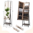 thumbnail image 4 of Costway Jewelry Cabinet Armoire 3 Color LED Modes Full-Length Frameless Mirror Lockable, 4 of 10