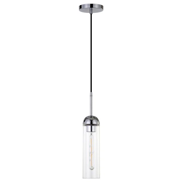Hudson & Canal PD0649 Kagan Polished Nickel & Clear Glass Mini Pendant