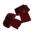 thumbnail image 2 of letairis Jambières en Crochet Tricot pour Chaussettes Tongs Couvre-Bottes Court Rétro Orthèse Protection Poignets Hauts Bas pour Femmes Bordeaux, 2 of 8