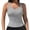 Grey, variant on Built-in Bra Tank Top for Women, Ribbed V-Neck Cami, Stretchy Comfort Everyday Sleeveless Blouse