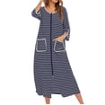 thumbnail image 1 of yievot Chemise de Nuit Chaude d'Hiver pour Femmes Automne et Hiver Robe de Nuit Zippée avec Poches Pyjama Ample, 1 of 5