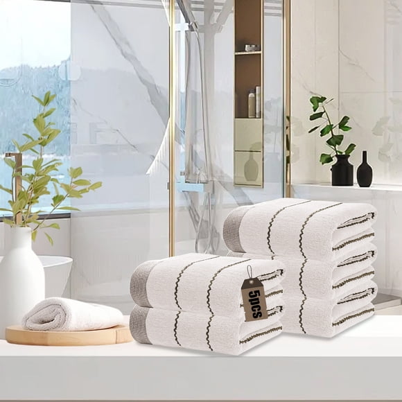YYSDCY Aubaines du Jour Liquidation! Ensemble de 5 Pcs de Serviettes Douces et Absorbantes, Serviettes-Cadeaux pour la Maison, Serviettes pour les Mains, Gym, Spa de Beauté, Soins Capillaires, Salle de Bain et Cuisine Liquidation Ventes Aujourd'hui Aubaines Prime