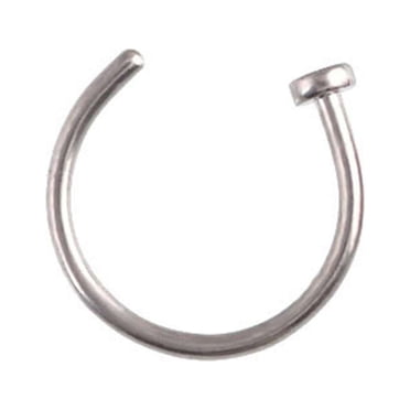 Men Women Stainless Steel Nostril Nose Hoop Ring Body Jewelry Nose Clip Body Piercing Jewelry Lip Ring - Silver