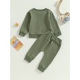 thumbnail image 2 of Kmbangi Baby Boys Long Sleeve Crew Neck Sweatshirt with Elastic Waist Sweatpants Infant Spring Fall Clothes, 2 of 8