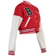 thumbnail image 4 of Women Varsity Jacket Long Sleeve Cropped Baseball Jacket Bomber Coats, 4 of 9