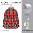 thumbnail image 3 of Striped and Checkered Fusion Backpack Moroccan Geometric Plaid Print Fashion School Bag for Students, 3 of 3