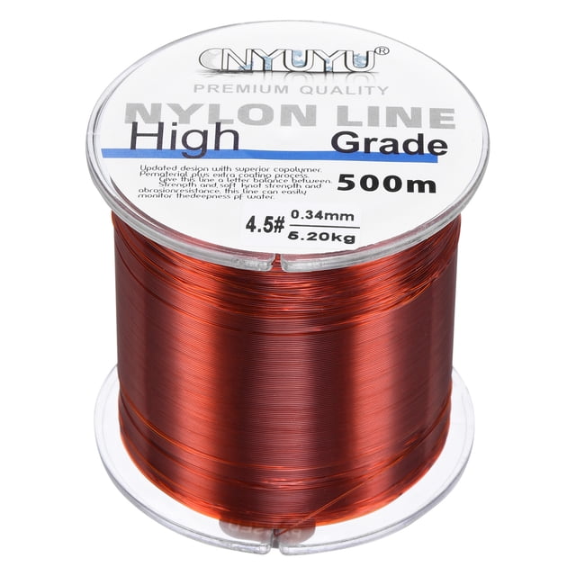 Uxcell Ligne de Pêche en Nylon Monofilament Enduit de Fluorocarbone 547Yard 12 Lb Rouge Vin