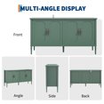 thumbnail image 4 of Modern Buffet Cabinet with Storage - 59 Inch Wooden Sideboard Credenza with 4 Doors & Adjustable Shelves - Console Table for Living Room, Dining Room, Kitchen, Entryway - Green, 4 of 8