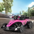 thumbnail image 2 of Costway 12V Kids Ride on Car Electric Racing Truck Remote Control w/ MP3 & Lights Pink, 2 of 10