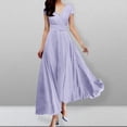 thumbnail image 1 of UPPADA Liquidation d'Économies d'Été 2024! Robes Grande Taille pour Femmes aux Formes Robe d'Invitée de Mariage Manches Courtes Col en V Robes de Cocktail à Étages Fluide Robe Ceinturée Robes pour Femmes 2024 Décontracté Été, 1 of 6