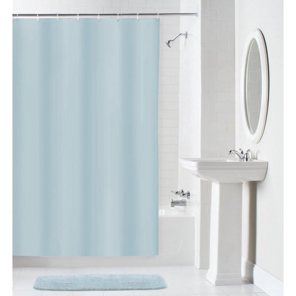 Mainstays Softy Anti-Mildew Waterproof PEVA Shower Liner, 70" x 72", Aqua Blue