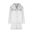thumbnail image 3 of Qertyioot Tendances Femmes Ensemble de Pyjama Décontracté Ample Col en V Manches Longues+shorts, 3 of 5