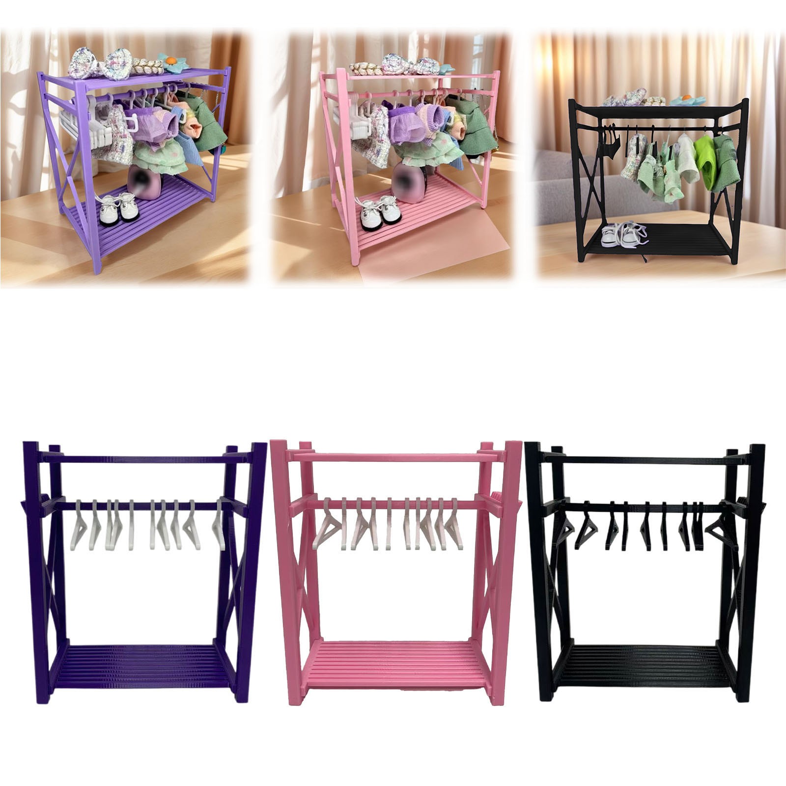 Jkkant Garde-Robe Mini pour Poupée avec Cintres, Garde-Robe Portable pour Vêtements de Poupée de 6 Pouces, Organisateur de Rangement pour American Girl, Tenues et Accessoires pour Barbie Jkkant Garde-Robe Mini pour Poupée avec Cintres, Garde-Robe Portable pour Vêtements de Poupée de 6 Pouces, Organisateur de Rangement pour American Girl, Tenues et Accessoires pour Barbie