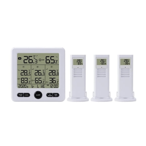 Wireless Thermometer with 3 Remote Sensors, Smart Alarm Temperature Monitor