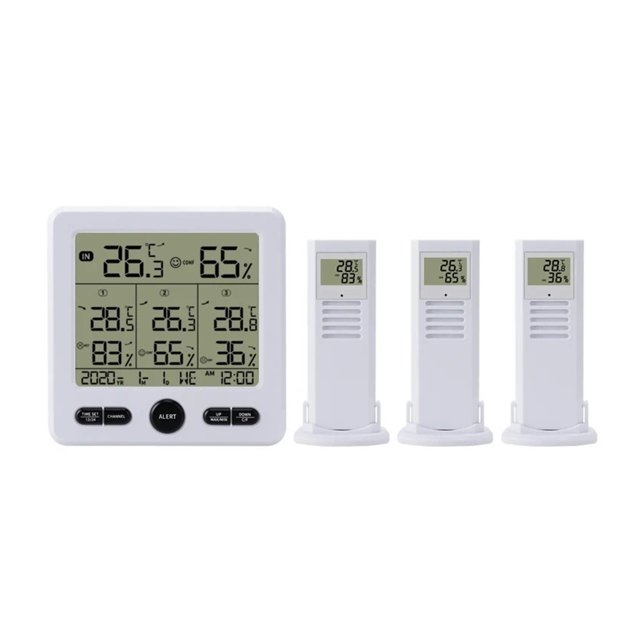 Wireless Thermometer with 3 Remote Sensors, Smart Alarm Temperature Monitor