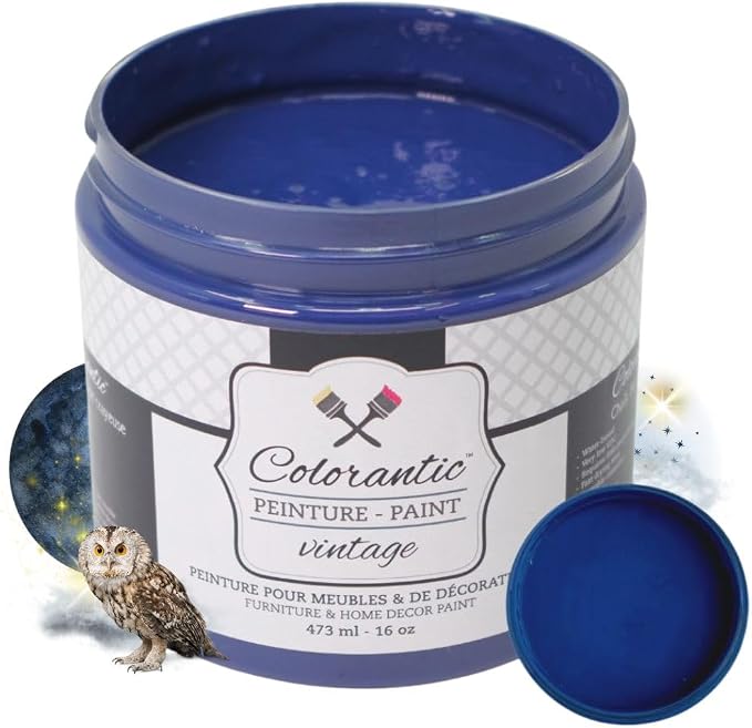 COLORANTIC | Blue Moon Chalk Paint for Furniture | A rich deep indigo blue | 16 oz