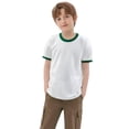 thumbnail image 1 of WEIYLL T-Shirts pour Garçons Patchwork Coloré Manches Courtes Col Rond Vêtements pour Enfants de 5-6 Ans, 1 of 9
