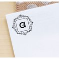 thumbnail image 3 of Printtoo Papeterie de Bureau Encrage Automatique R-40 Bordure Tourbillon Carrée g Alphabet Monogramme Initiale Tampon en Caoutchouc, 3 of 4