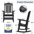 thumbnail image 3 of FOOWIN Patio Slat Rocking Chair, HDPE Plastic Weather Resistant Porch Rocker,Black, 3 of 7