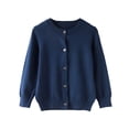 thumbnail image 1 of LIJCC Girls Classic Knit Cardigan Sweaters Crew Neck Button-Down Solid Color Cotton Knit Sweater School Uniforms Cotton Cardigan Button Front Outerwear, 1 of 3