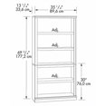 thumbnail image 3 of Bowery Hill 5 Shelf Bookcase in Oiled Oak, 3 of 3