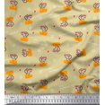 thumbnail image 1 of Soimoi Beige Viscose Chiffon Fabric Cheese Slice & Rats Kids Print Fabric by Yard 42 Inch Wide, 1 of 3