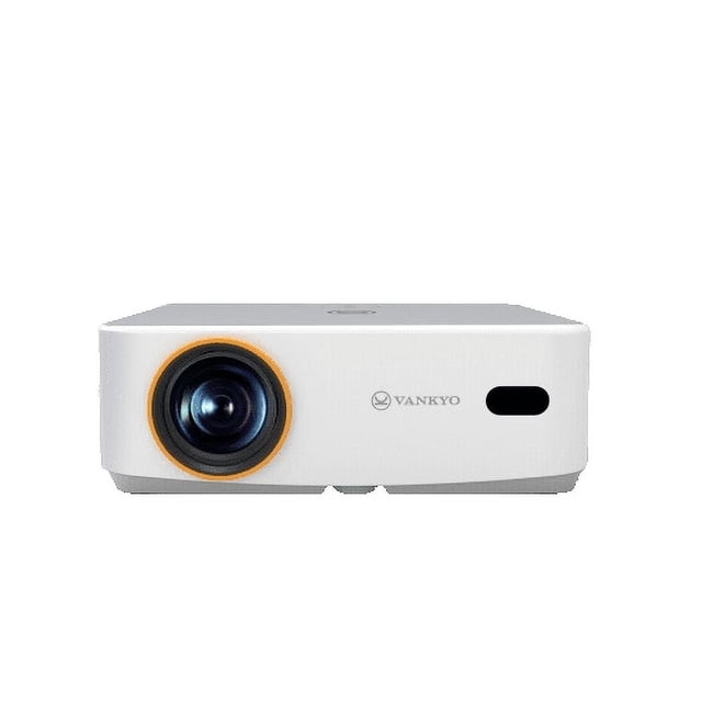 Remis à Neuf Vankyo Projecteur DEL Intelligent 200 Pouces Classe FHD (1080P) (L570S) avec un design Blanc Épuré, un Objectif Accentué d'Orange et des Fonctionnalités Intelligentes Intégrées. Préchargé avec Netflix, YouTube et la Vidéo Prime pour une Diffusion Sans Effort. un Projecteur Intelligent Idéal pour les Installations de Cinéma Maison.