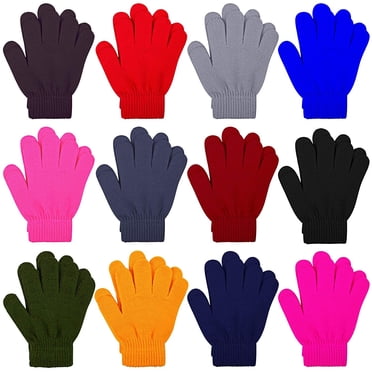 12 Paires de Gants Magiques d'Hiver pour Enfant Gants Magiques Extensibles et Chauds pour Garçons Ou Filles Gants en Tricot