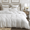thumbnail image 3 of JOLUSERE 100% Organic Cotton Duvet Cover Twin Size, 2 Pieces Double Layer Cotton Gauze Bed Set Duvet Cover,Pearl White, 3 of 12