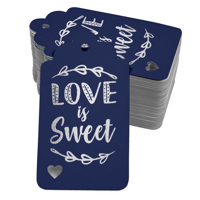 Inkdotpot Étiquettes de Mariage en Feuille d'Argent Véritable, Lot de 50
