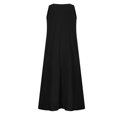 thumbnail image 4 of JUNWELL Liquidation d'Économies d'Été Robes Maxi pour Femmes Été Robe Débardeur en Coton et Lin Manches Courtes Ample Col Ras du Cou Maxi Longue Fluide avec Poches, 4 of 7