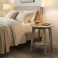 thumbnail image 2 of VASAGLE Round Side Table with Lower Shelf End Table for Small Spaces Nightstand Living Room Greige, 2 of 9