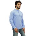 thumbnail image 4 of Atasi Kurta Court Bleu Ethnique pour Homme, Col Mandarin, Tunique en Coton - Moyen, 4 of 7