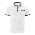 thumbnail image 5 of Lolmot Shirts for Men, Mens Lapel Color Buttons Outdoors Short Sleeve Turndown Collar Blouse Shirt, 5 of 5
