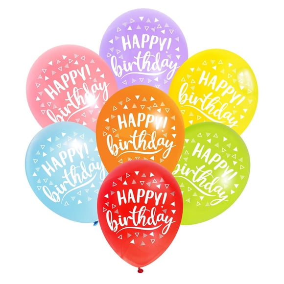 Way to Celebrate! Ballons en latex multicolores de 30 cm, "Happy Birthday", 12pièces