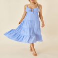thumbnail image 3 of Solid Spaghetti Strap Midi Cami Dress for Women - Perfect for Parties and Beach, 3 of 9