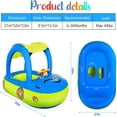 thumbnail image 4 of Baby Inflatable Pool Float with Sun Protection ，Car Shaped Babies Swim Float Boat for Toddler Infant Swim Ring Pool Spring Floaties Summer Beach Outdoor Play Fit 6-36Months, 4 of 7