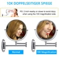 thumbnail image 2 of Wall Mount Makeup Mirror, 10X Magnifying Two Side LED Lighted Vanity Mirror for Bathroom, 360° Rotatable, USB Rechargeable and 7 Inch Extendable Arm,Chrome, 2 of 8