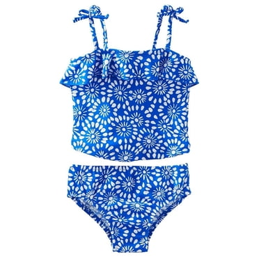 Oshkosh B'gosh Ensemble de Bain Floral Bikini pour Tout-Petites Filles 2 Pcs FPS 50+ Bleu 2T