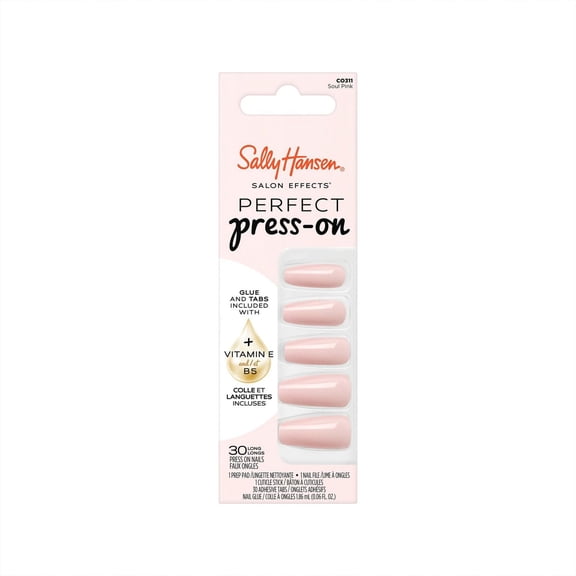 Sally Hansen Salon Effects Perfect Press-On Nails, Non-Damaging Manicure, Easy to Apply