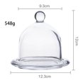 thumbnail image 3 of Transparent Glass Dessert Serving Tray with Dome Cupcake Server Lid Wedding Cake Pedestal Size L, 3 of 9