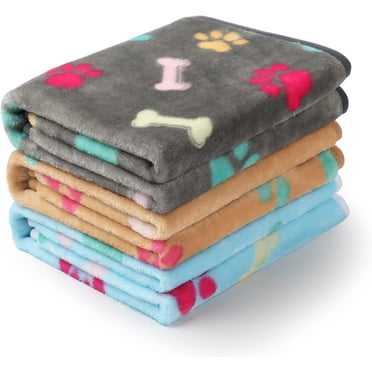 Thick & Luxurious for Dogs, Cats, Puppies Ultra-Soft Heart-Bone Paw Fleece Pet Blanket