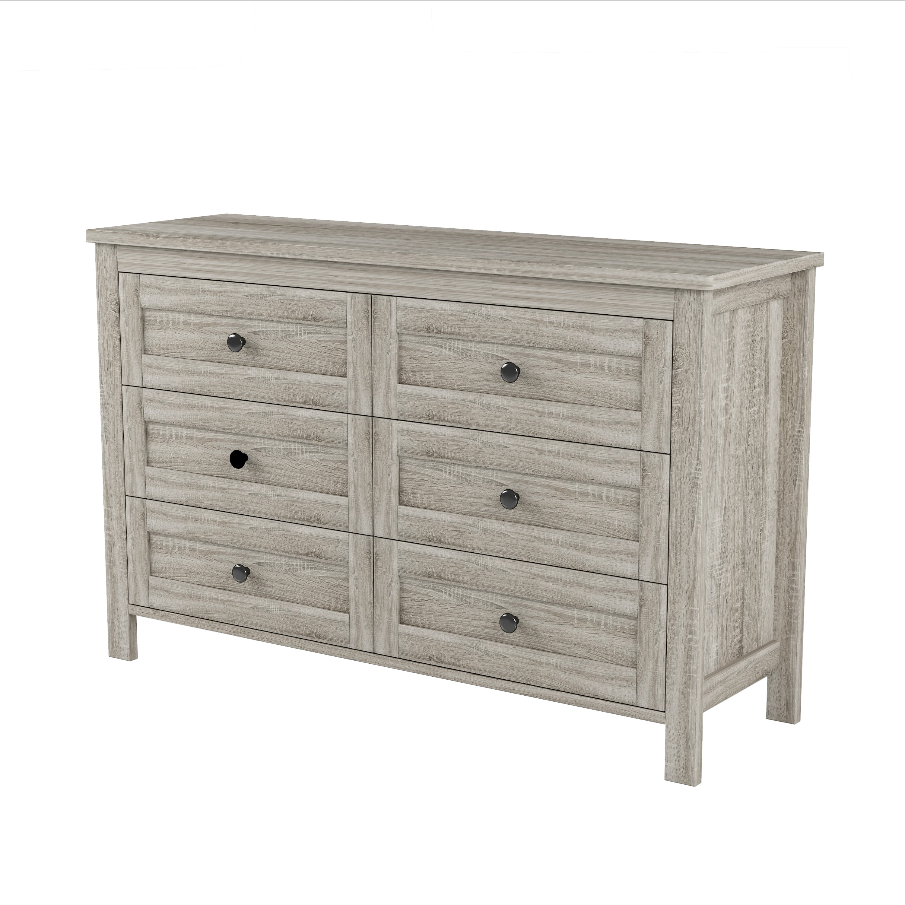Ensemble de chambre 3 pièces Noble House : lit plateforme de style ferme, grand lit, gris antique