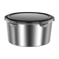 thumbnail image 2 of Stainless Steel Salad Bowl with Lid Set of 3 - Fresh Keeping Food Storage Containers - Stackable Leakproof Mixing Bowls for Kitchen, Travel & Refrigerator - 11cm/13cm/15cm Sizes - Silver, 2 of 7