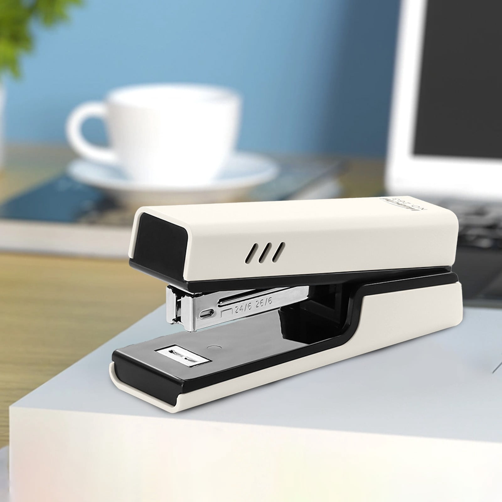 Fwttom Plas Tic Stapler, Stapler Large & Small Office Stapler Thickened Multi Functional Home Use