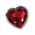 thumbnail image 2 of Adam & Eve Medium Metal Anal Plug with Red Heart Gem, 2 of 5