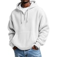 thumbnail image 2 of Yuyuzo Mens Hoodies Quarter Zip Drawstring Long Sleeve Shirts Casual Textured Loose Sweatshirts Pullover with Pockets, 2 of 5