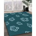 thumbnail image 3 of Ahgly Company Tapis d'Intérieur Lavable en Machine Carré Transitionnel Moyen Vert Sarcelle, 4 Pieds Carré, 3 of 7